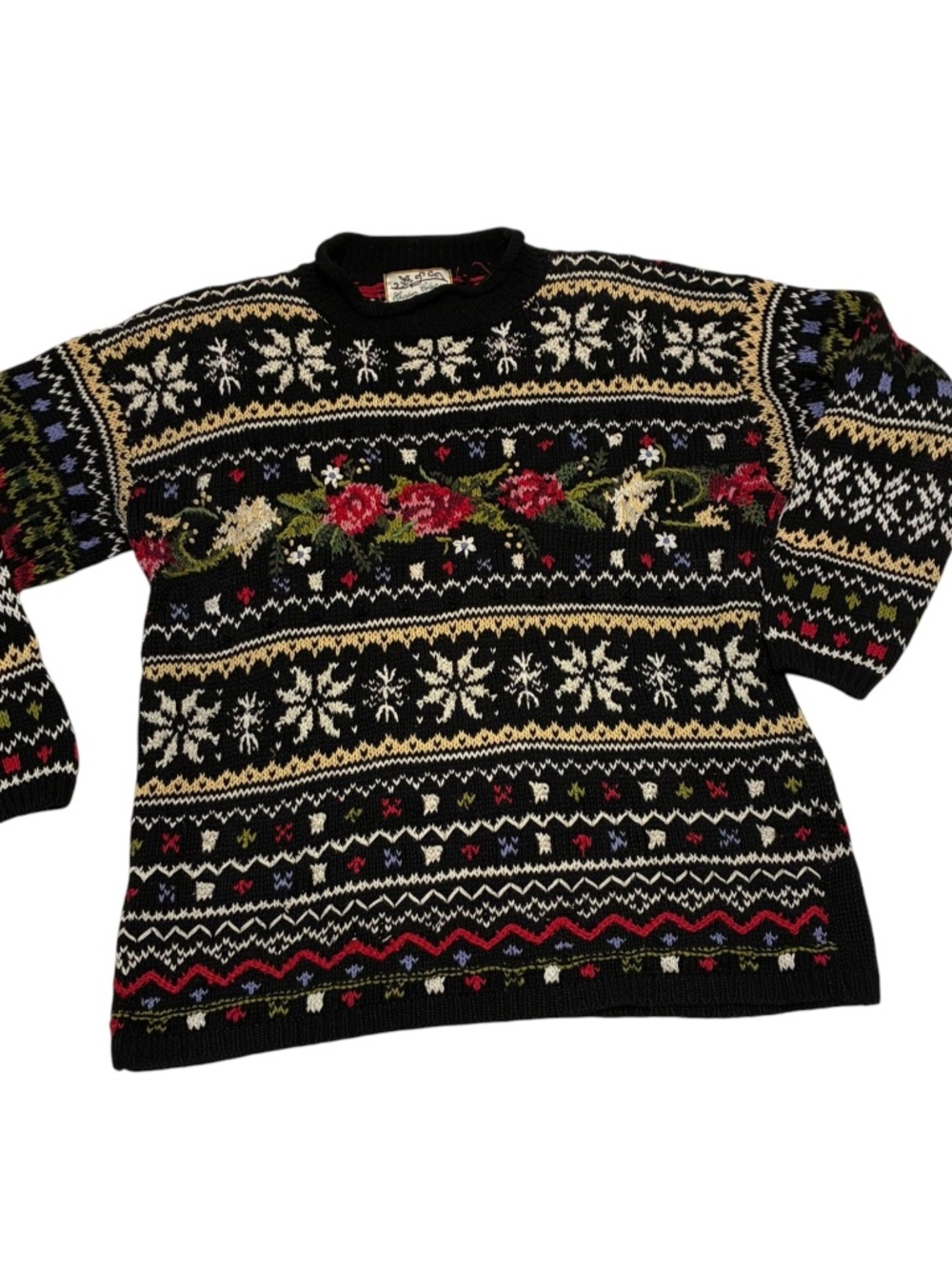 Vintage Heirloom Collectibles Embroidered Sweater size Large